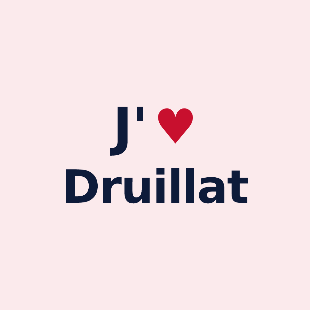 Magnet personnalisé Druillat — design J'aime Druillat