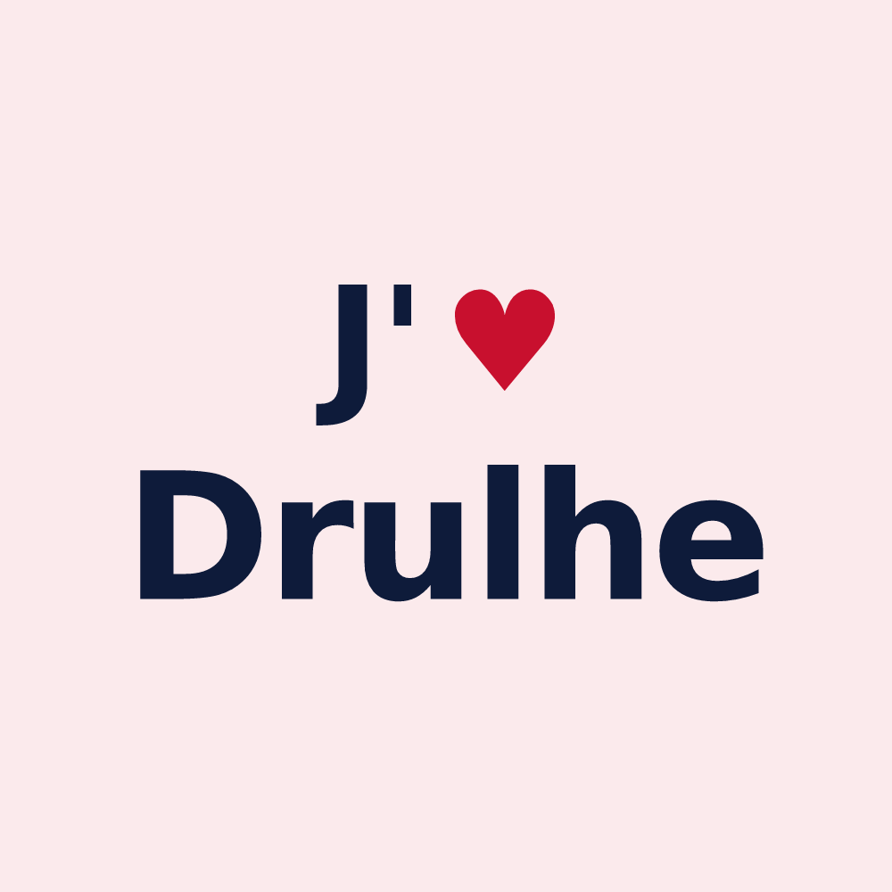 Magnet personnalisé Drulhe — design J'aime Drulhe