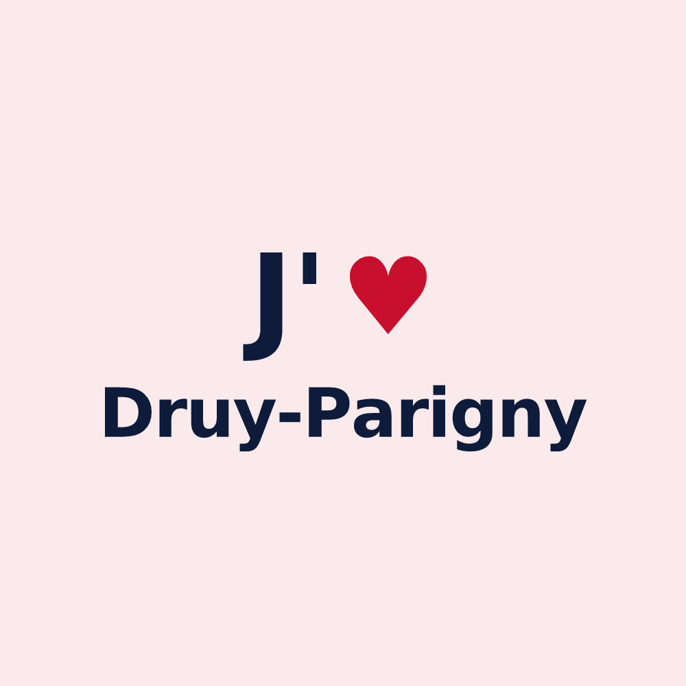 Magnet personnalisé Druy-Parigny — design J'aime Druy-Parigny