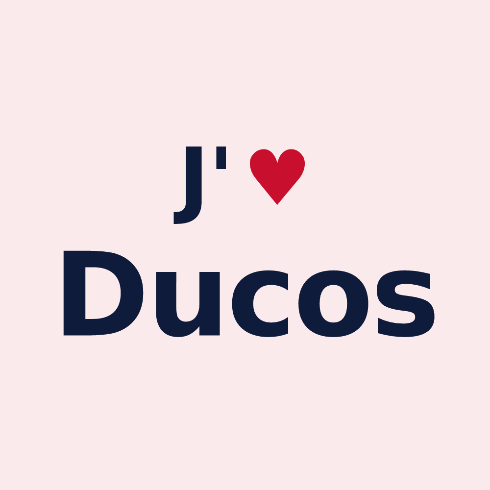 Magnet personnalisé Ducos — design J'aime Ducos