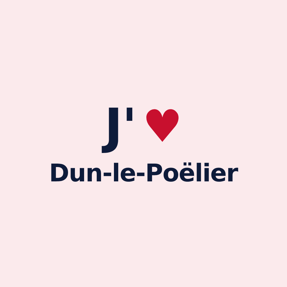 Magnet personnalisé Dun-le-Poëlier — design J'aime Dun-le-Poëlier