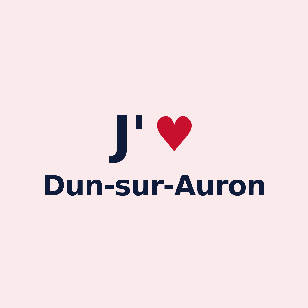 Magnet personnalisé Dun-sur-Auron — design « J'aime Dun-sur-Auron » imprimé sur le magnet