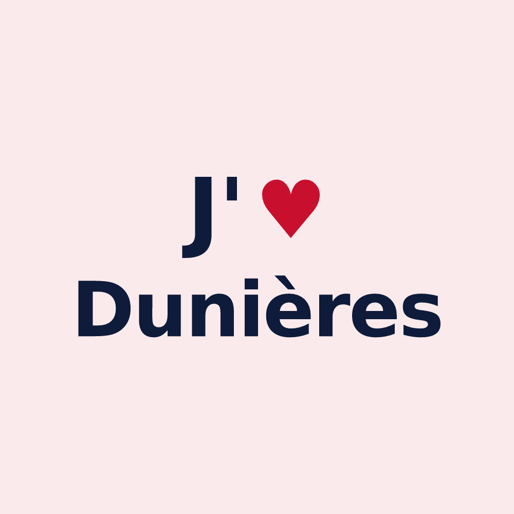 Magnet personnalisé Dunières — design J'aime Dunières