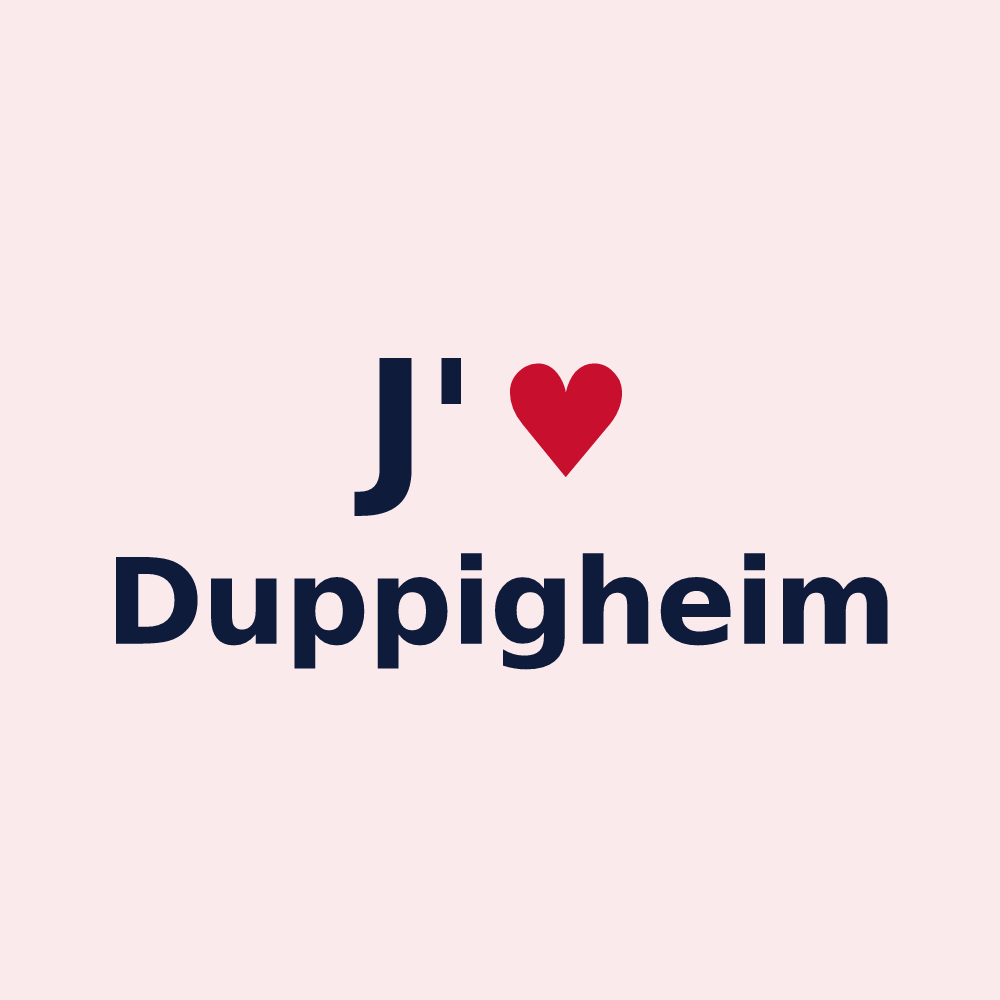 Magnet personnalisé Duppigheim — design J'aime Duppigheim