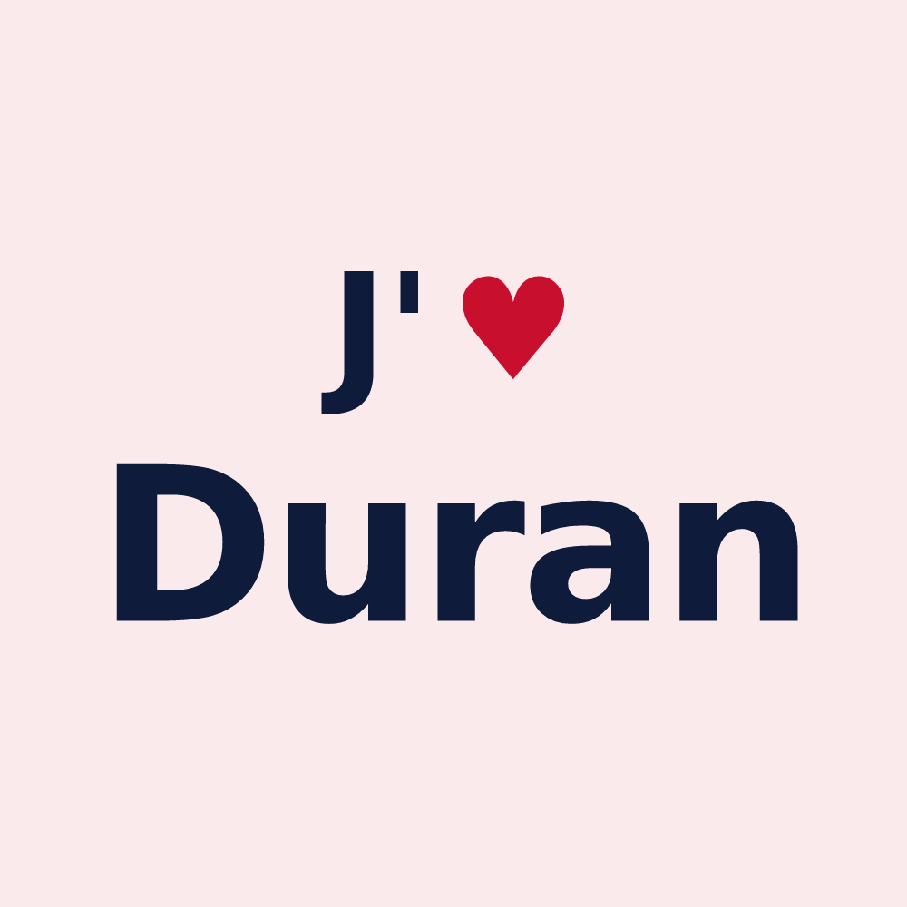 Magnet personnalisé Duran — design J'aime Duran