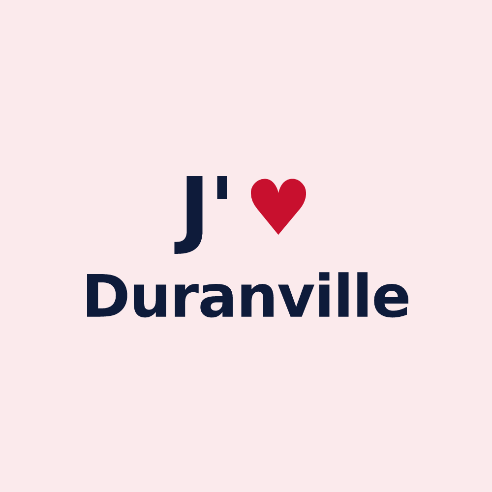 Magnet personnalisé Duranville — design J'aime Duranville