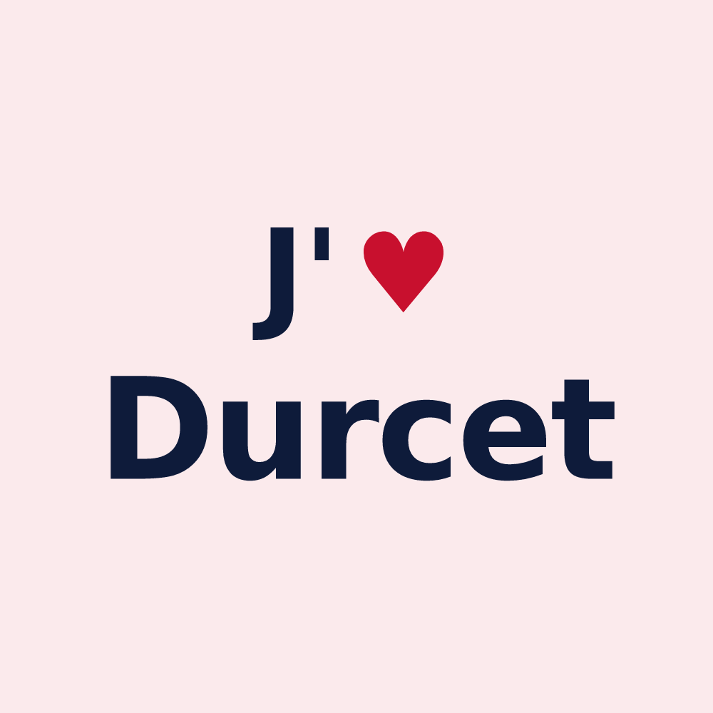 Magnet personnalisé Durcet — design J'aime Durcet