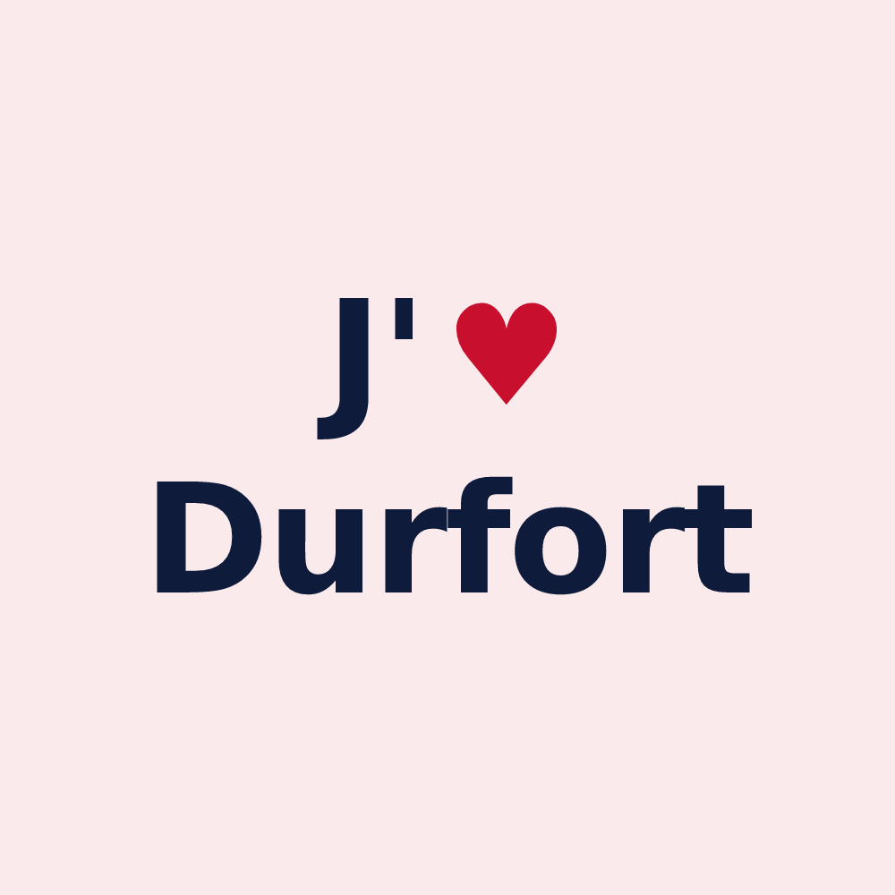 Magnet personnalisé Durfort — design J'aime Durfort