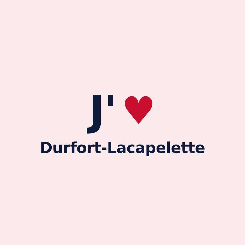 Magnet personnalisé Durfort-Lacapelette — design J'aime Durfort-Lacapelette