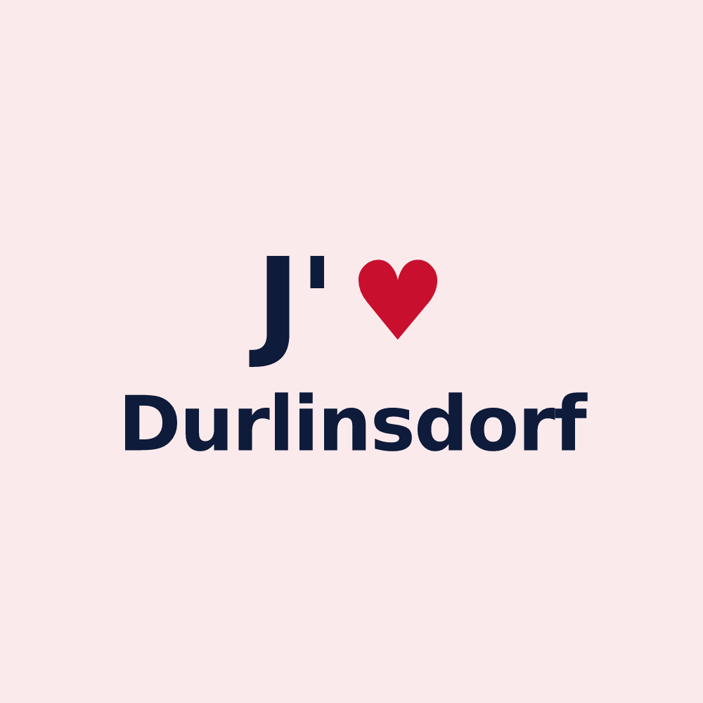 Magnet personnalisé Durlinsdorf — design « J'aime Durlinsdorf » imprimé sur le magnet