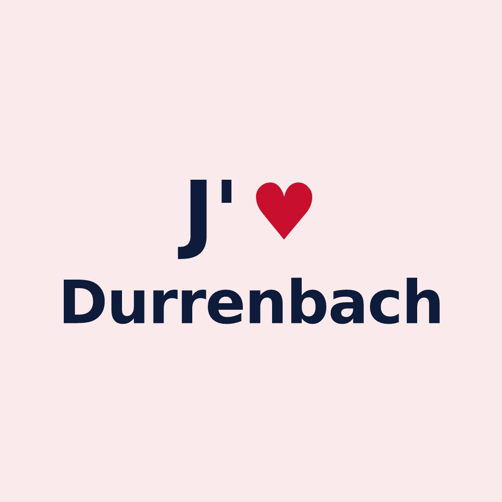 Magnet personnalisé Durrenbach — design J'aime Durrenbach