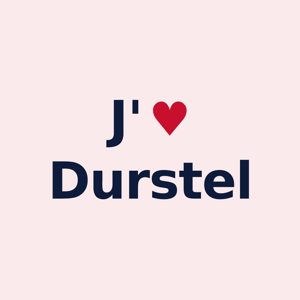 Magnet personnalisé Durstel — design « J'aime Durstel » imprimé sur le magnet