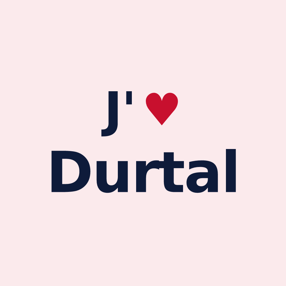 Magnet personnalisé Durtal — design J'aime Durtal