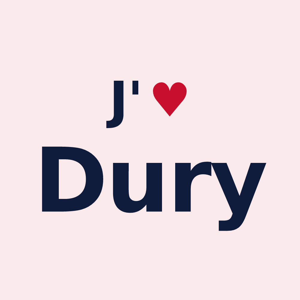 Magnet personnalisé Dury — design J'aime Dury