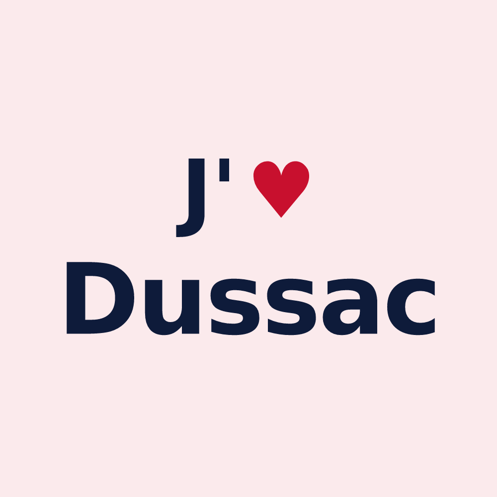 Magnet personnalisé Dussac — design J'aime Dussac