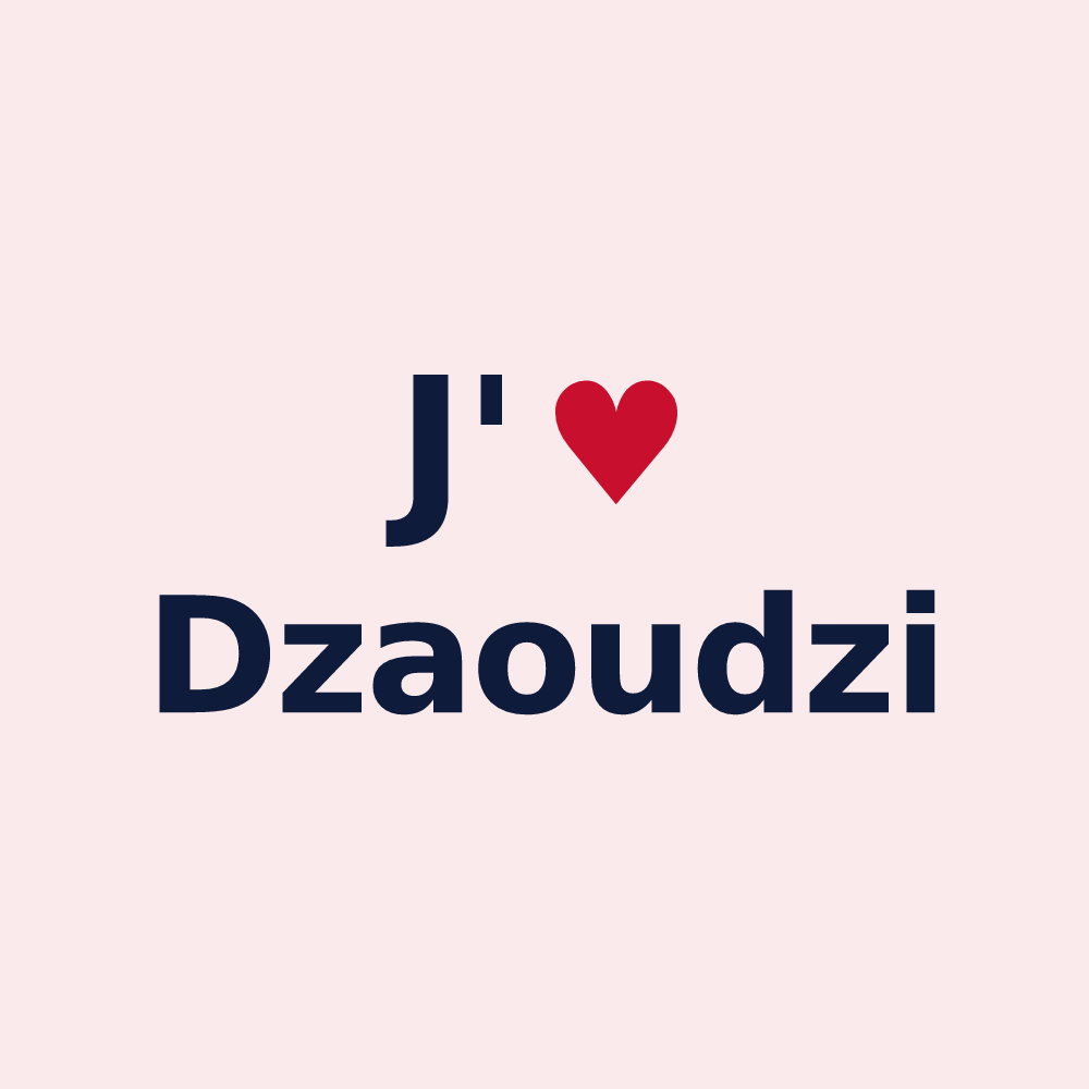 Magnet personnalisé Dzaoudzi — design J'aime Dzaoudzi