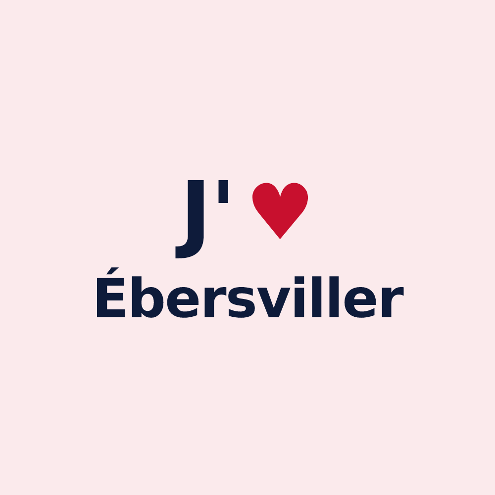 Magnet personnalisé Ébersviller — design J'aime Ébersviller