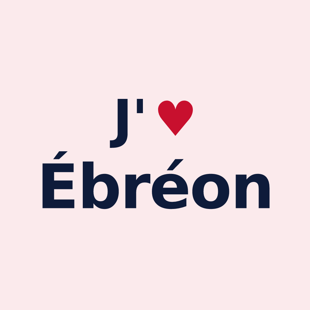 Magnet personnalisé Ébréon — design J'aime Ébréon