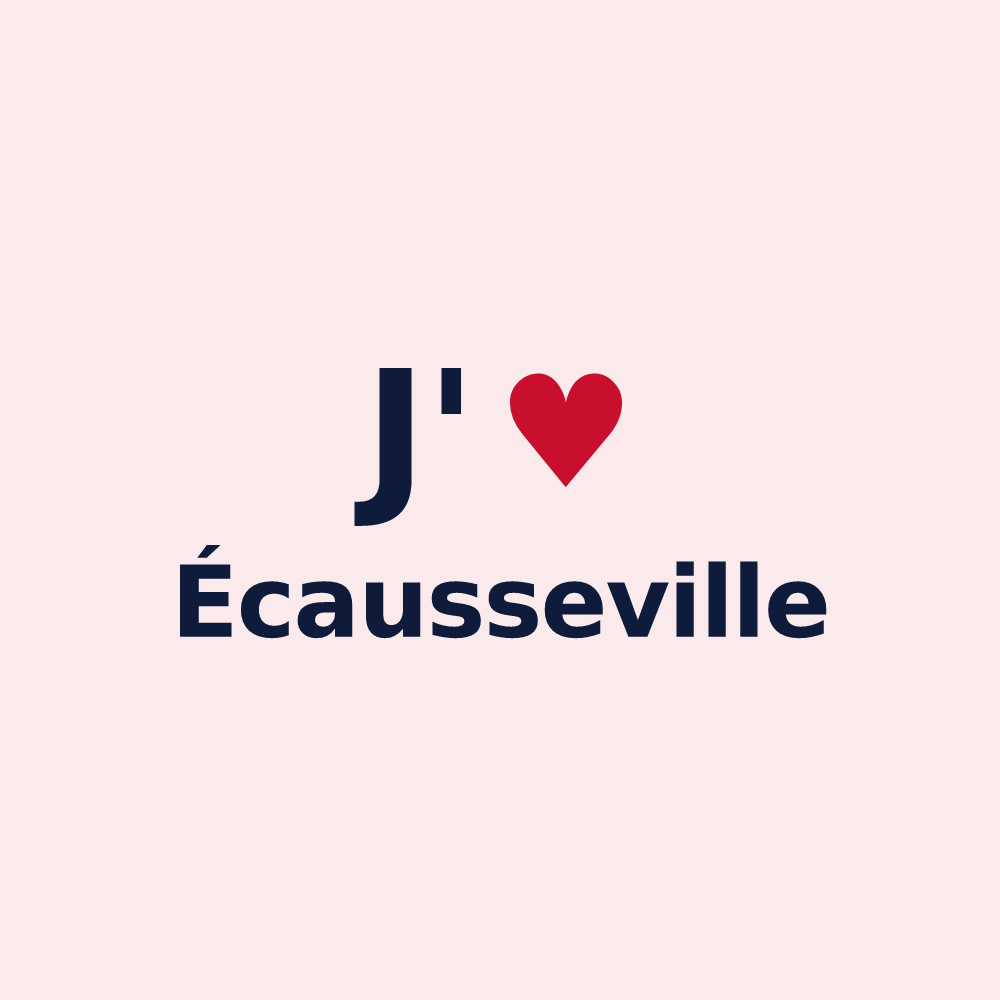 Magnet personnalisé Écausseville — design J'aime Écausseville