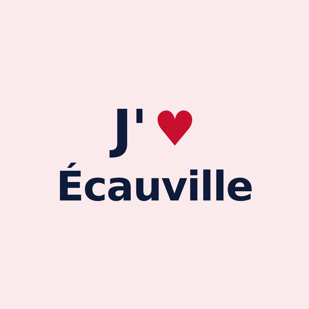 Magnet personnalisé Écauville — design J'aime Écauville