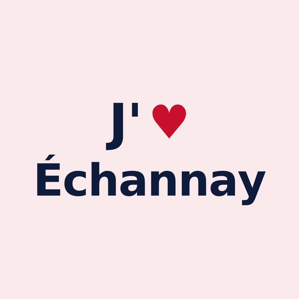 Magnet personnalisé Échannay — design J'aime Échannay