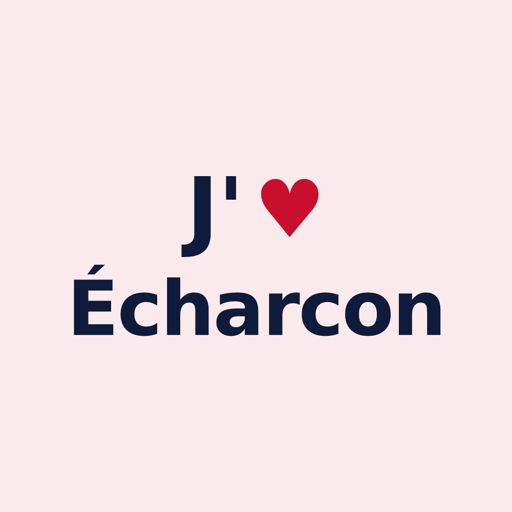 Magnet personnalisé Écharcon — design J'aime Écharcon