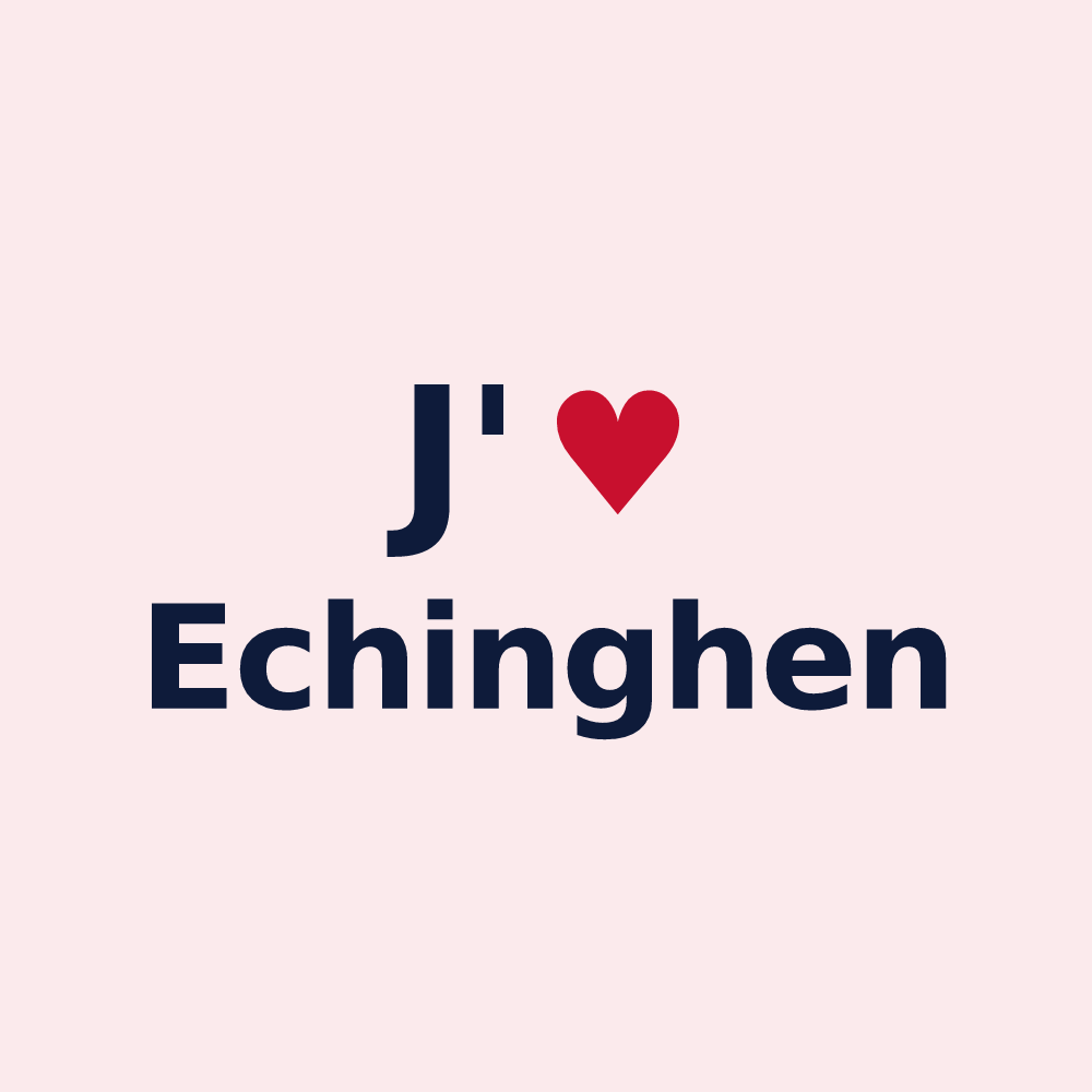 Magnet personnalisé Echinghen — design « J'aime Echinghen » imprimé sur le magnet
