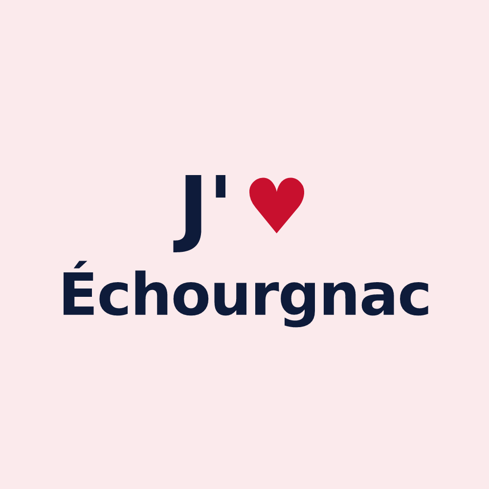 Magnet personnalisé Échourgnac — design J'aime Échourgnac