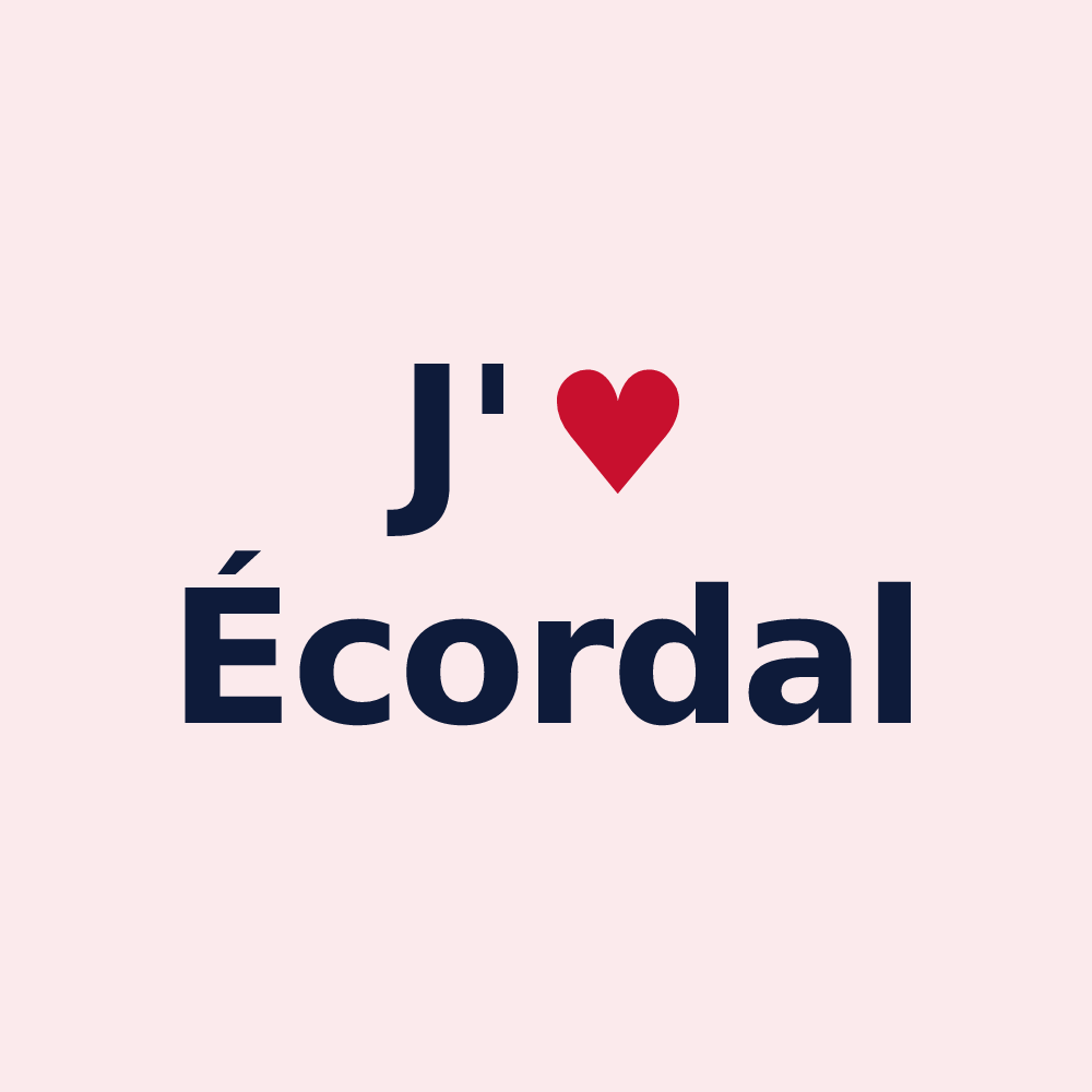 Magnet personnalisé Écordal — design « J'aime Écordal » imprimé sur le magnet