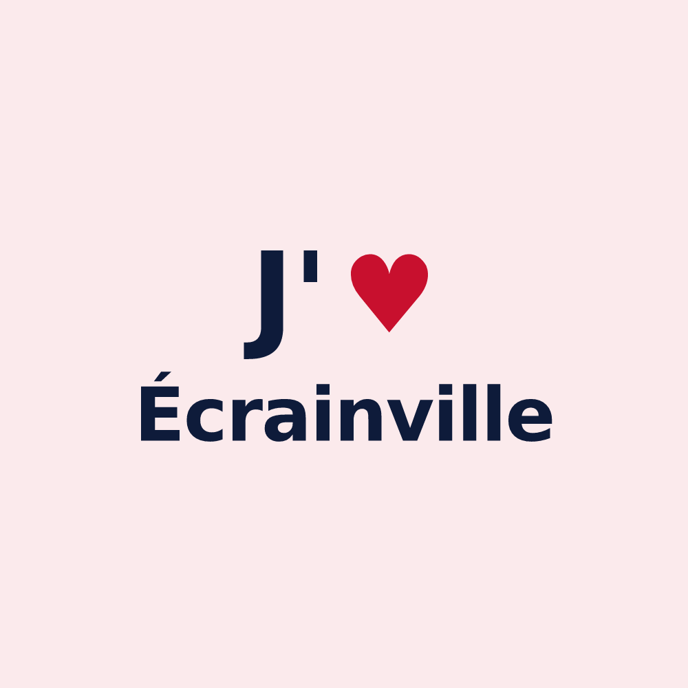 Magnet personnalisé Écrainville — design J'aime Écrainville