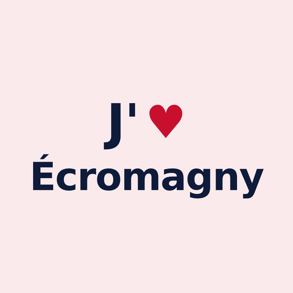 Magnet personnalisé Écromagny — design « J'aime Écromagny » imprimé sur le magnet