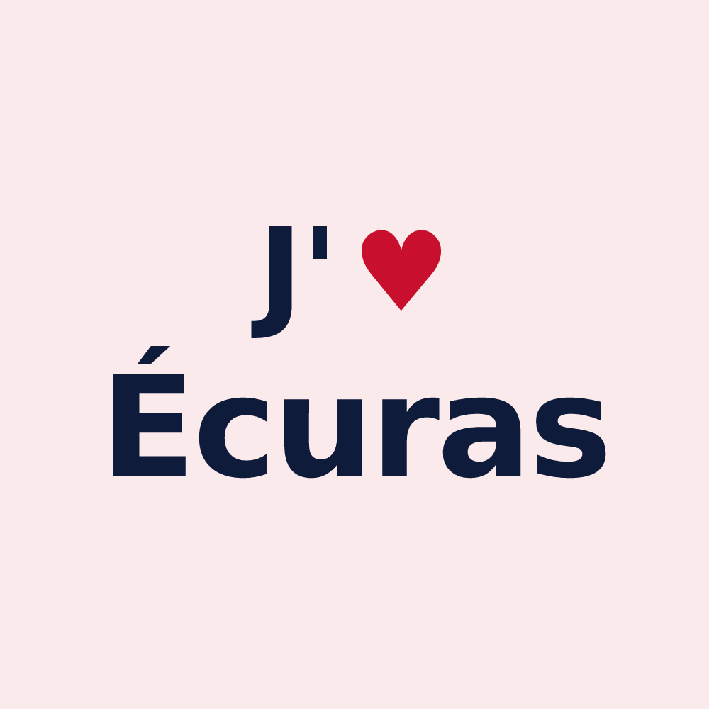 Magnet personnalisé Écuras — design « J'aime Écuras » imprimé sur le magnet