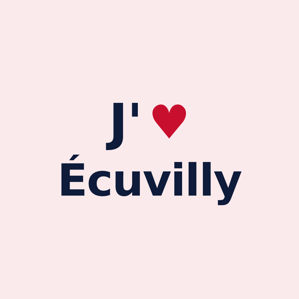 Magnet personnalisé Écuvilly — design J'aime Écuvilly