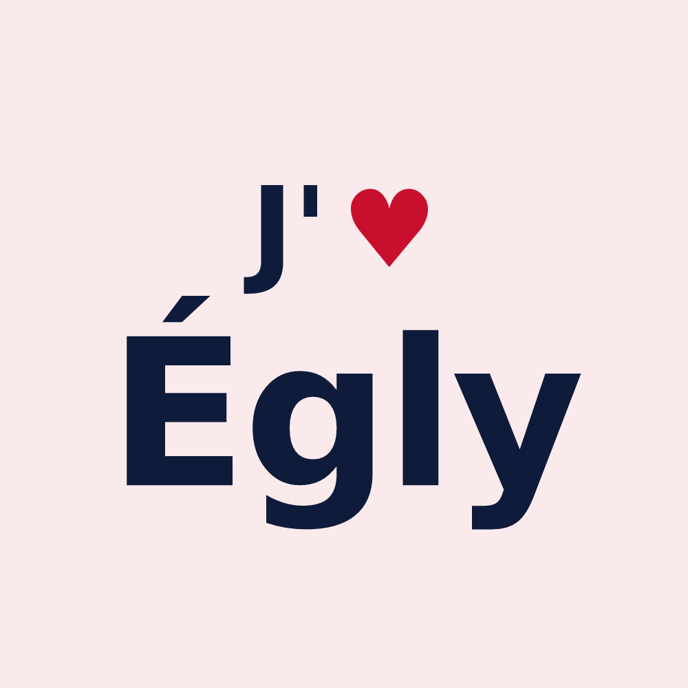 Magnet personnalisé Égly — design J'aime Égly