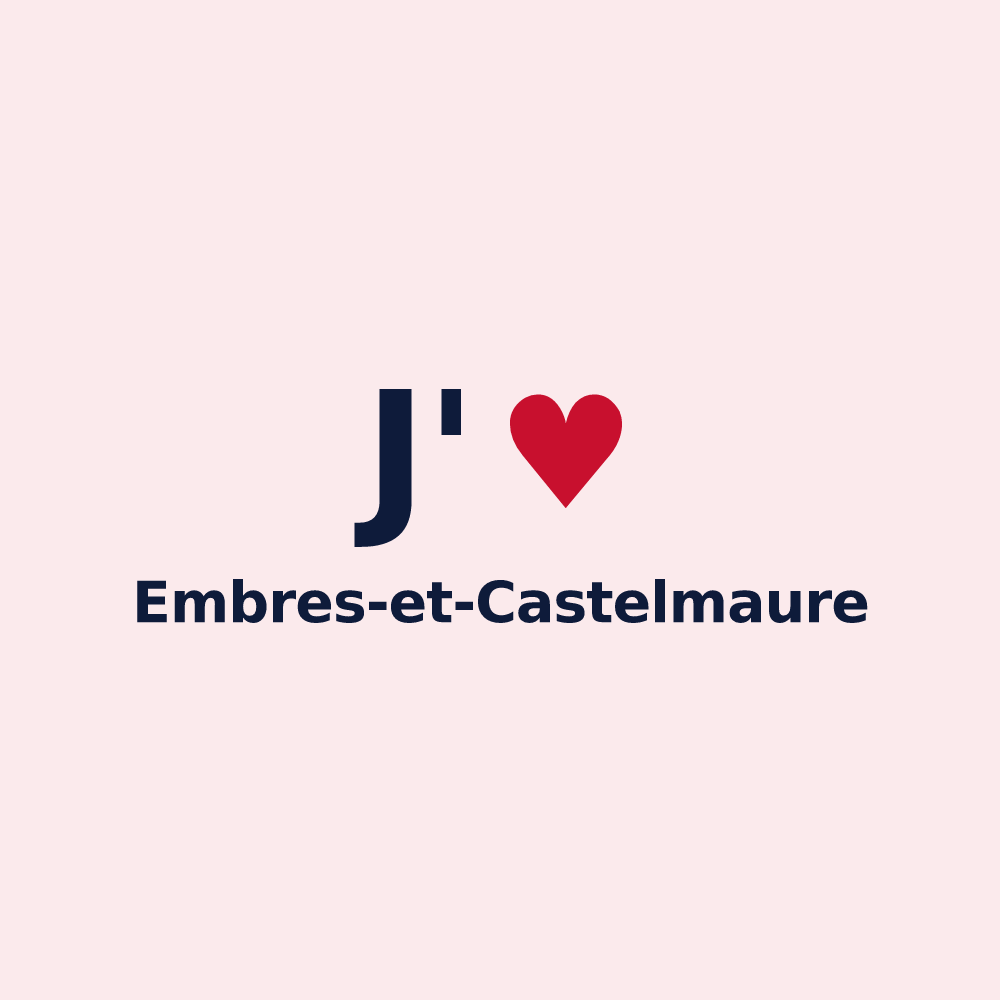 Magnet personnalisé Embres-et-Castelmaure — design « J'aime Embres-et-Castelmaure » imprimé sur le magnet