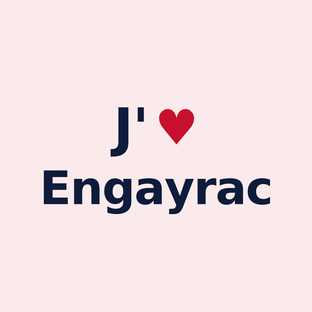 Magnet personnalisé Engayrac — design « J'aime Engayrac » imprimé sur le magnet