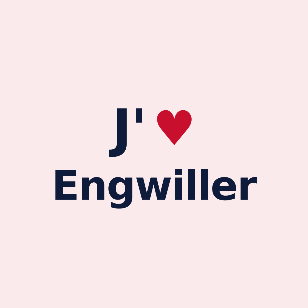 Magnet personnalisé Engwiller — design « J'aime Engwiller » imprimé sur le magnet