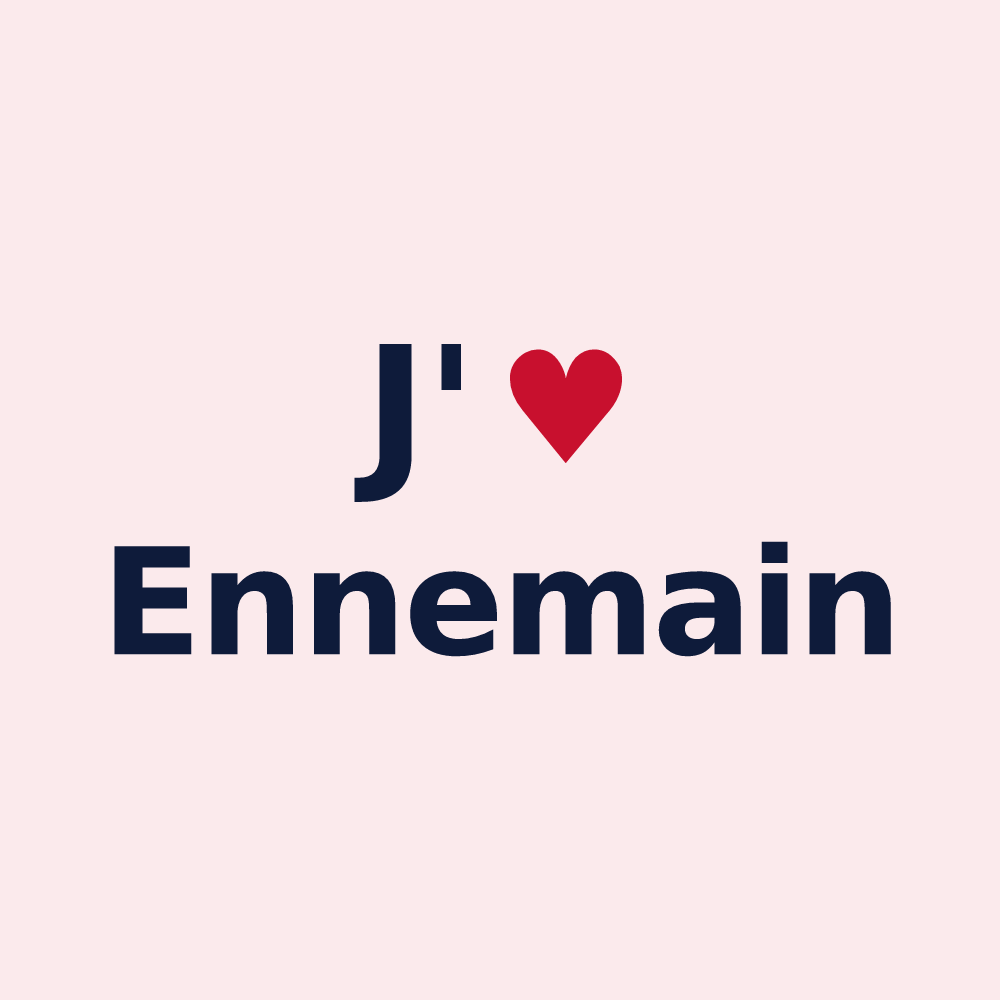Magnet personnalisé Ennemain — design J'aime Ennemain