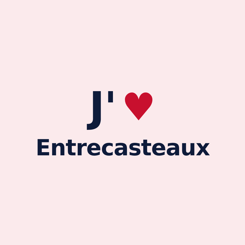 Magnet personnalisé Entrecasteaux — design « J'aime Entrecasteaux » imprimé sur le magnet