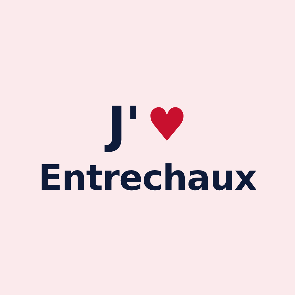 Magnet personnalisé Entrechaux — design « J'aime Entrechaux » imprimé sur le magnet