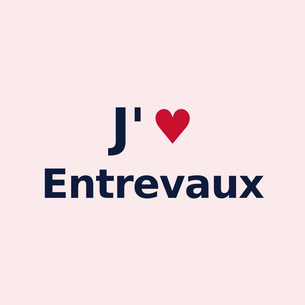 Magnet personnalisé Entrevaux — design « J'aime Entrevaux » imprimé sur le magnet