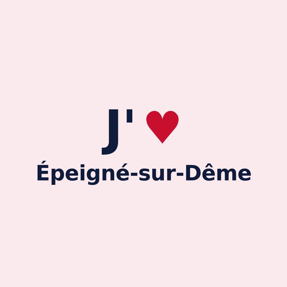 Magnet personnalisé Épeigné-sur-Dême — design J'aime Épeigné-sur-Dême