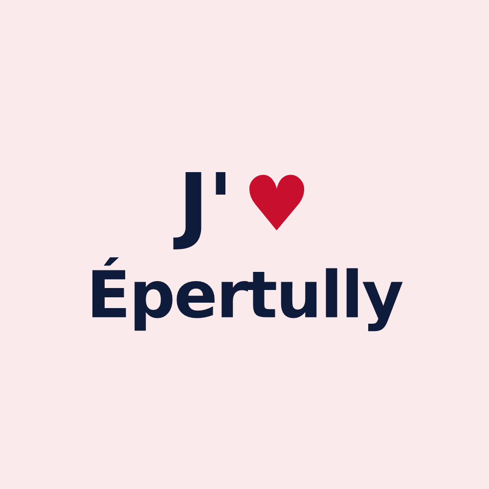 Magnet personnalisé Épertully — design J'aime Épertully