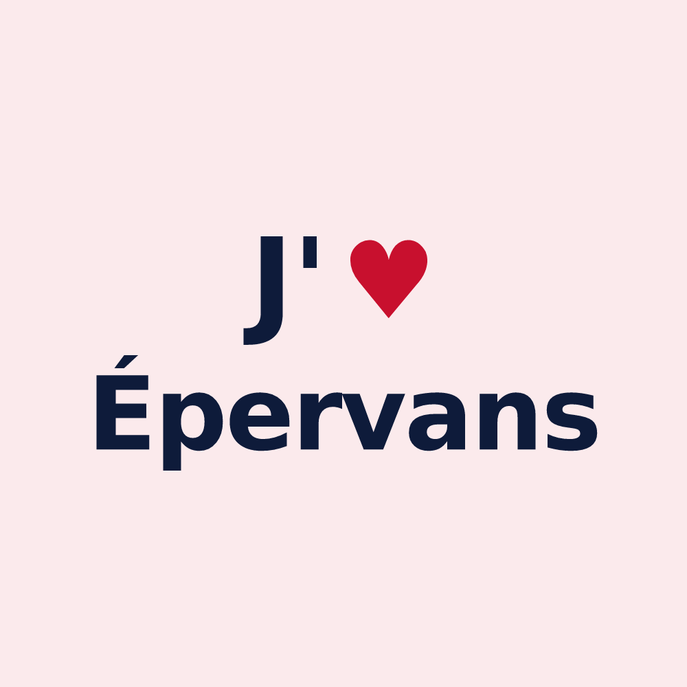 Magnet personnalisé Épervans — design « J'aime Épervans » imprimé sur le magnet