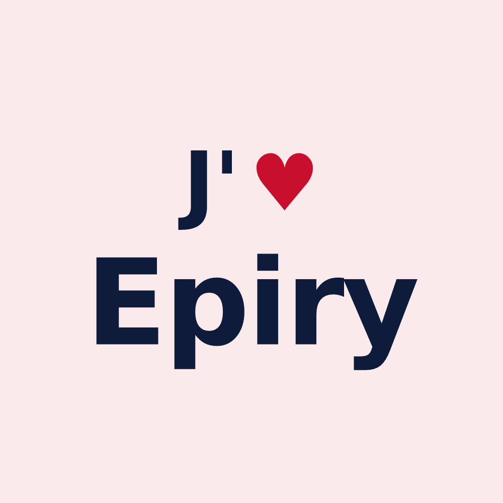 Magnet personnalisé Epiry — design « J'aime Epiry » imprimé sur le magnet