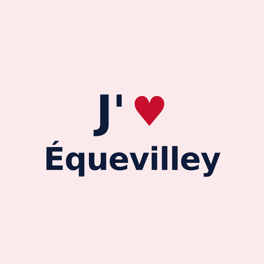 Magnet personnalisé Équevilley — design « J'aime Équevilley » imprimé sur le magnet