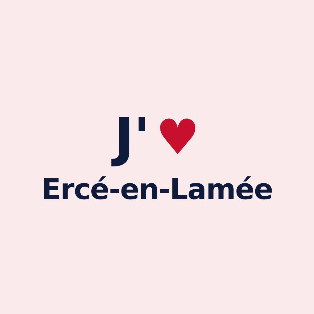 Magnet personnalisé Ercé-en-Lamée — design J'aime Ercé-en-Lamée