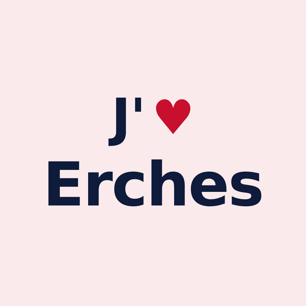 Magnet personnalisé Erches — design J'aime Erches
