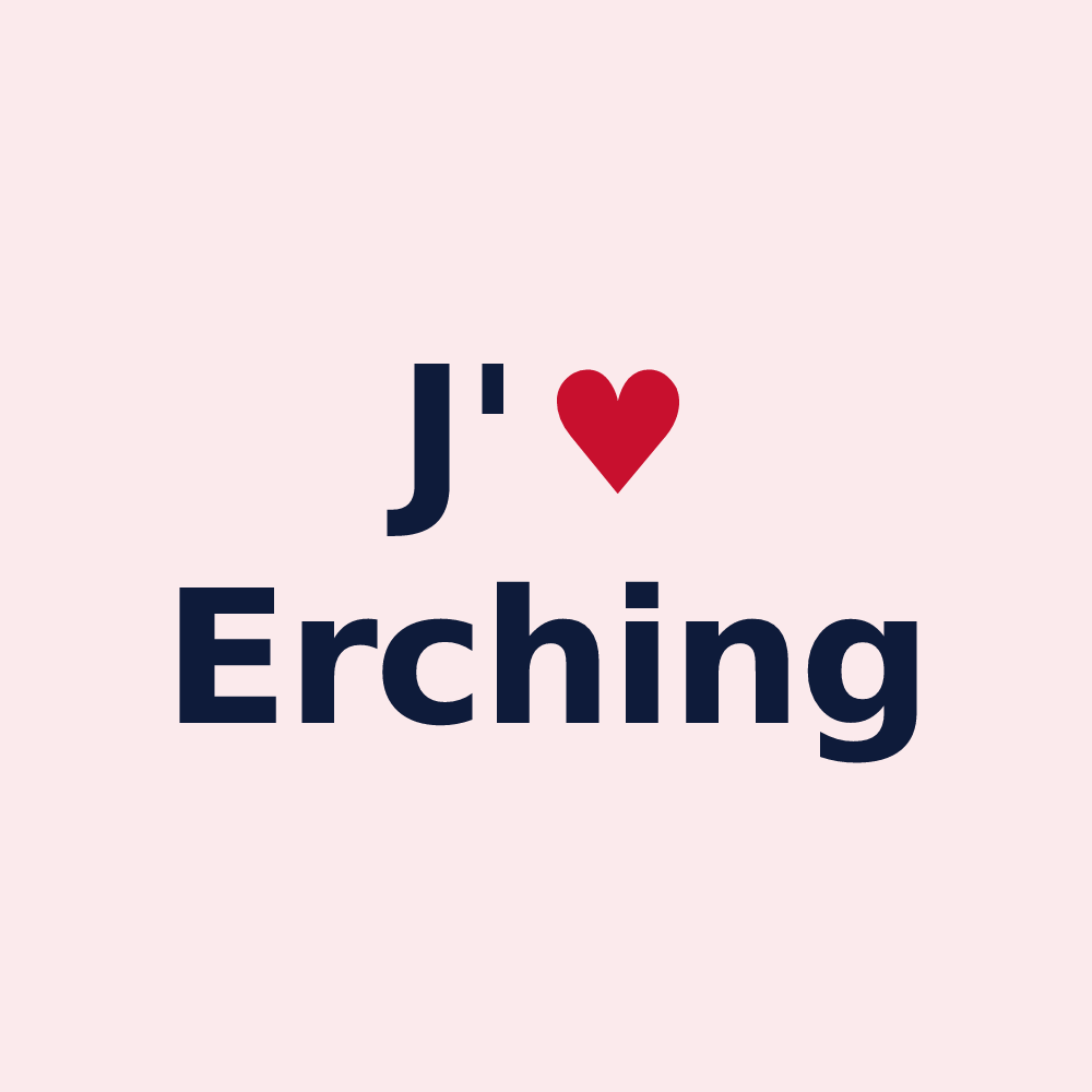 Magnet personnalisé Erching — design « J'aime Erching » imprimé sur le magnet