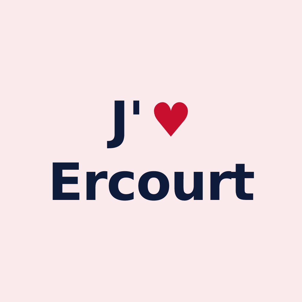 Magnet personnalisé Ercourt — design « J'aime Ercourt » imprimé sur le magnet
